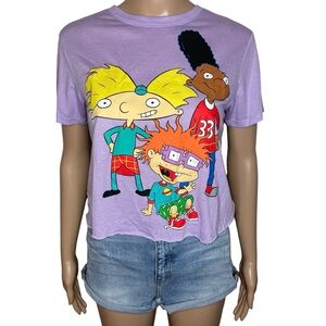 90’s Nickelodeon Cartoon Cropped Crew Neck Pullover Short Sleeve Graphic T-Shirt